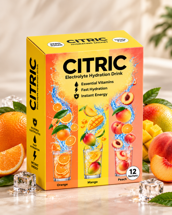CITRIC Variety Pack | Orange, Mango & Peach | 12 Sachets