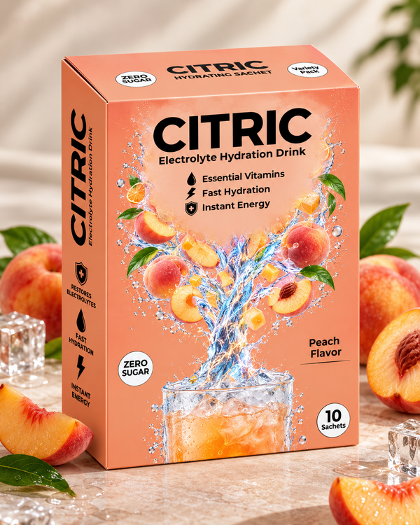 CITRIC Peach Electrolyte Hydration Drink | 10 Sachets