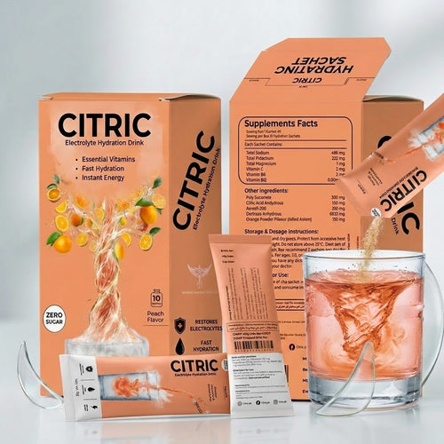 CITRIC Peach Electrolyte Hydration Drink | 10 Sachets